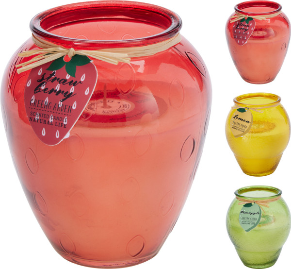 Duftkerze FRUIT in mehrfarbig aus Wachs