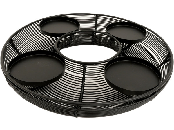 Adventskranz SARA in schwarz aus Eisen