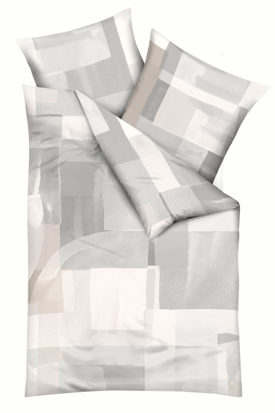 Bettwäsche SENATI Satin in kiesel aus Baumwolle