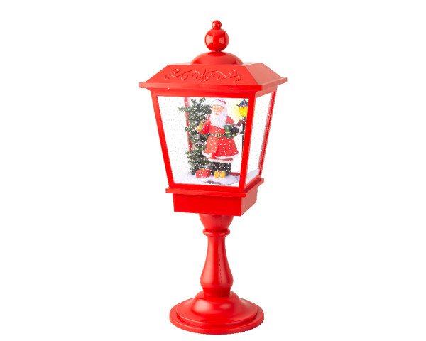 Dekoobjekt LED LATERNE in rot aus Kunststoff