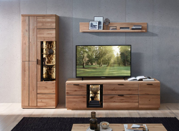 Wohnwand HARPER WINBURG in Wildeiche aus Massivholz
