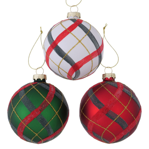 Weihnachtskugel SCOTTY in mehrfarbig aus Glas