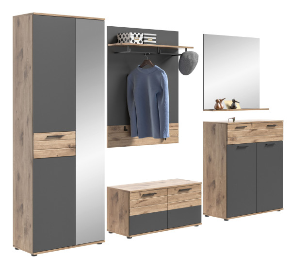 Garderobe MASON in mehrfarbig aus MDF furniert