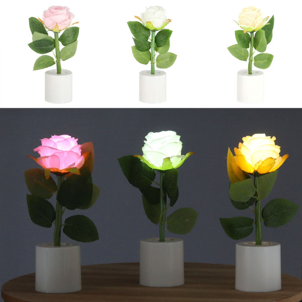 Leuchtobjekt ROSE LED in mehrfarbig aus Materialmix