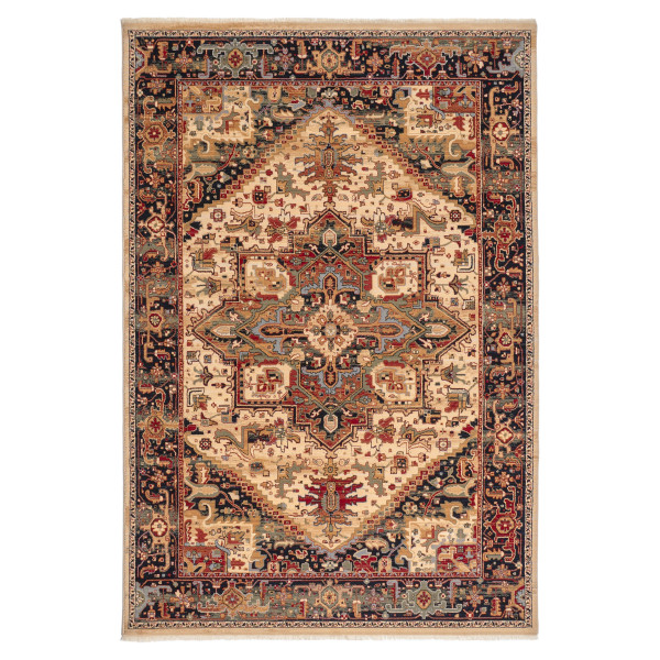 Teppich SAHARNA in beige aus Schurwolle