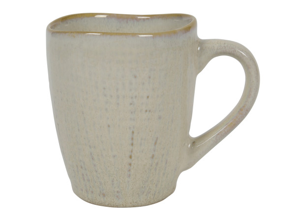 Henkelbecher WOVEN in beige aus Keramik