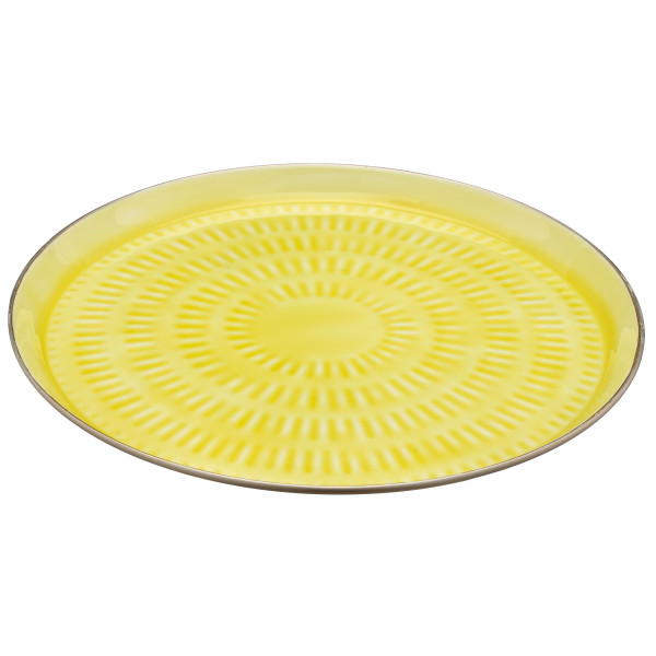 Deko-Teller in gelb aus Metall