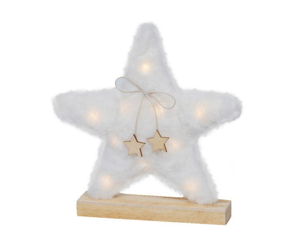 Dekoobjekt LED STAR weiss in weiß aus Materialmix