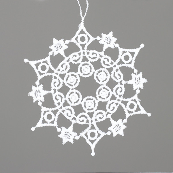 Christbaumschmuck Hänger ORNAMENT HÄKEL in weiß aus Polyester