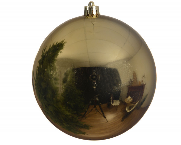 Weihnachtskugel SHINY in goldfarben aus Kunststoff