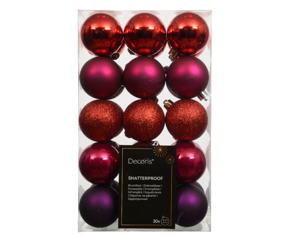 Weihnachtskugel-Set GRACE in mehrfarbig aus Kunststoff