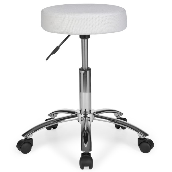 Hocker in weiß aus Materialmix