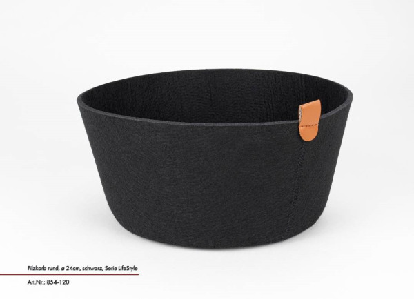 Filzkorb JUSTINUS LIFE STYLE in schwarz aus Filz