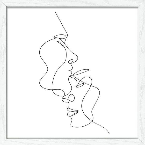 Gerahmtes Bild LINE-ART-FACES