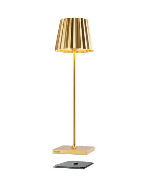 Tischleuchte TROLL RC in goldfarben aus Aluminium