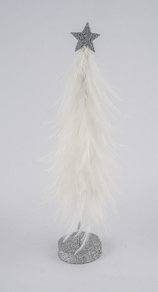 Weihnachtsbaum FEDER in weiß aus 100 % Naturmaterial