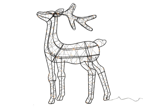 Dekoobjekt LED RENTIER in blau aus Messing