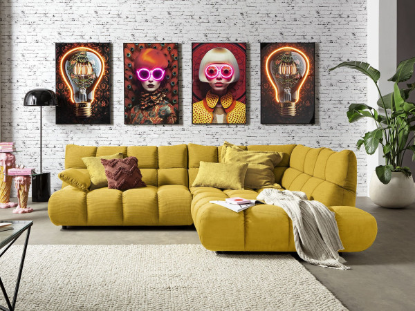 Polsterecke CIARA in pistachio aus Stoff