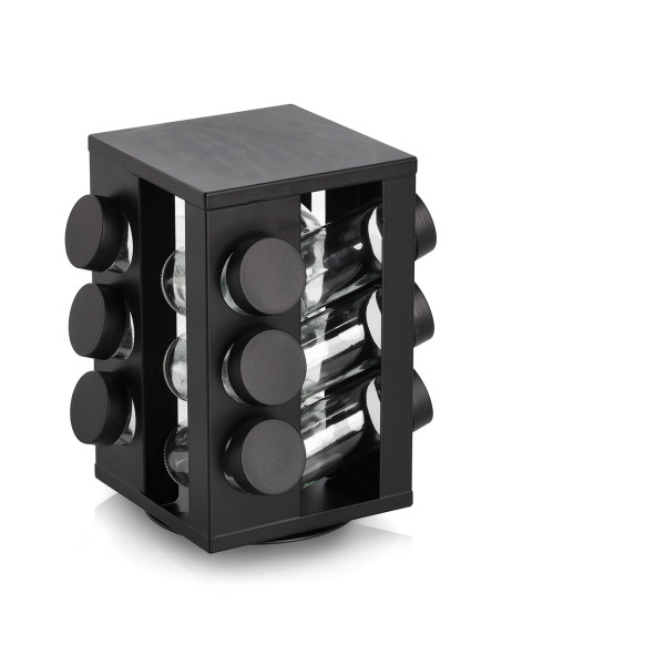 Gewürzstreuer-Set NERO in schwarz aus Materialmix