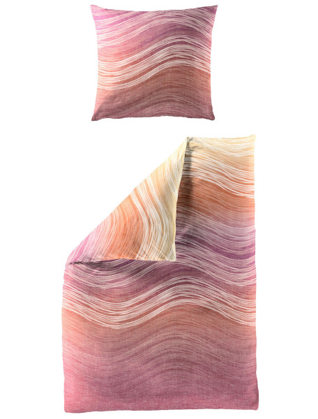 Bettwäsche Mako-Satin mango aus Baumwolle