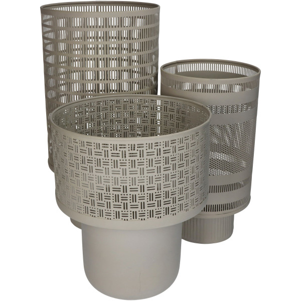 Laterne IRON in beige aus Eisen
