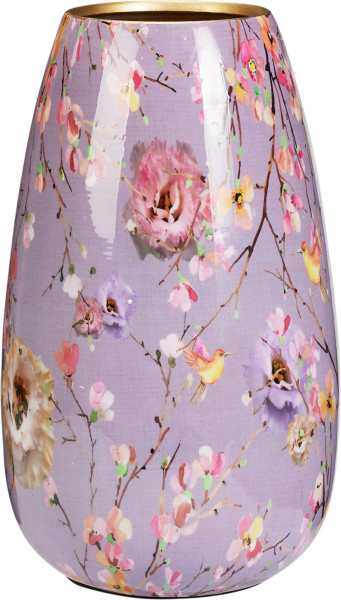 Vase Blumendesign in rose aus Eisen