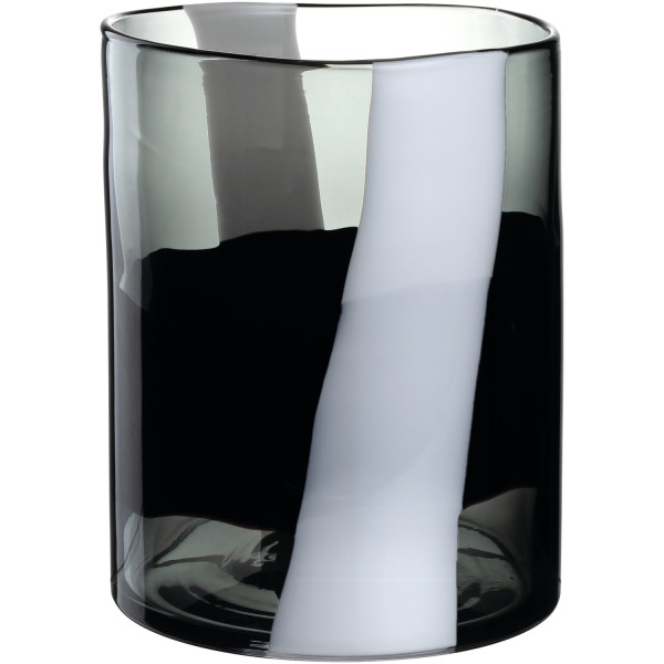Vase LEONARDO BANDA NERA in schwarz aus Glas