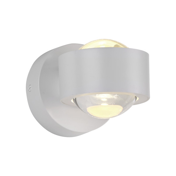 Wandleuchte AKKU CHIA LED in weiß aus Aluminium