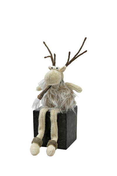 Elch Kantenhocker in braun aus Plüsch