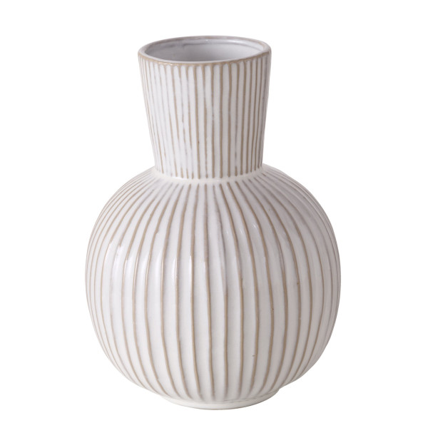 Vase DEBORAH in creme aus Steingut