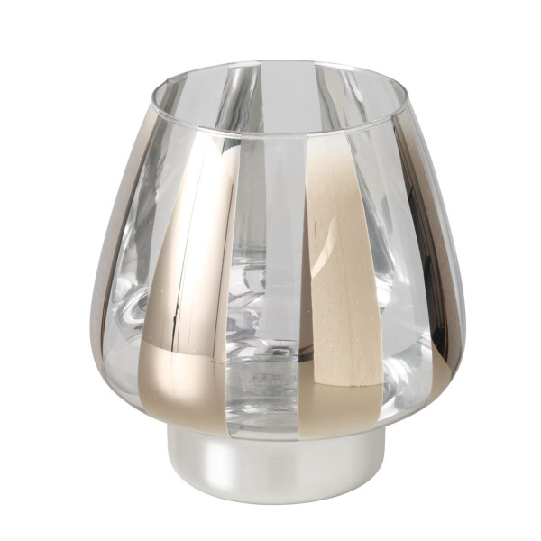 Windlicht JERSEY in silberfarben aus Glas