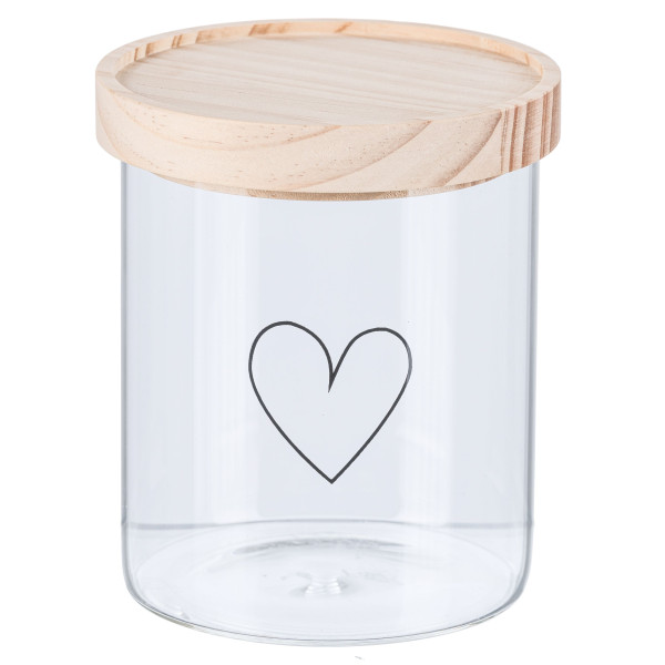 Vorratsdose HEART in klar aus Glas