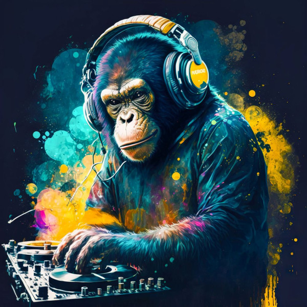 Acrylglasbild MONKEY DJ in mehrfarbig aus Kunststoff
