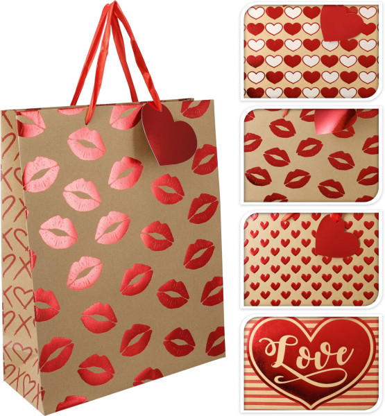 Geschenktasche LOVE in natur aus Papier