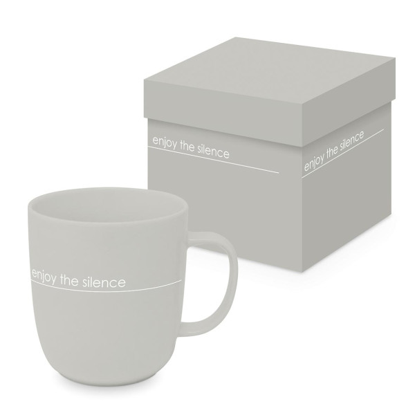 Henkelbecher SILENCE in grau aus Bone China