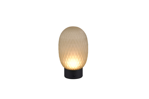 Tischleuchte LED FACETTE in grün aus Glas