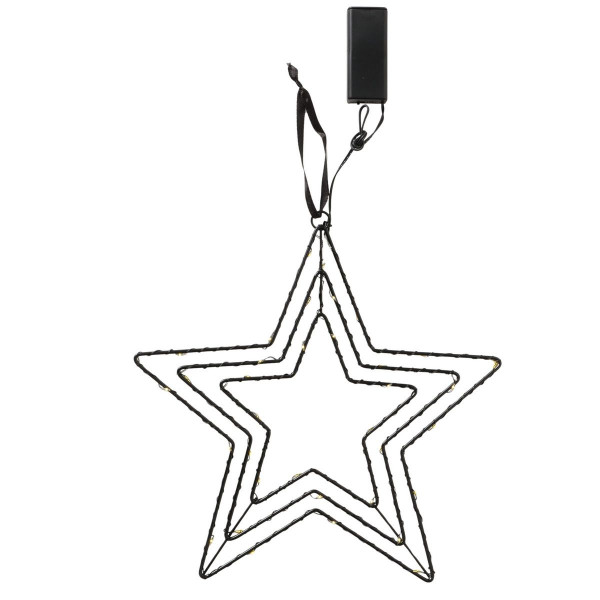 Christbaumschmuck Hänger LED Stern ELVIRA in schwarz aus Metall
