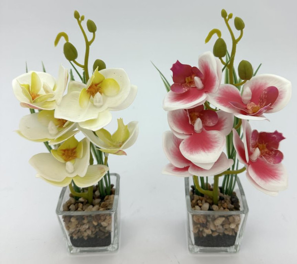 Kunstpflanze ORCHIDEE in mehrfarbig aus Materialmix