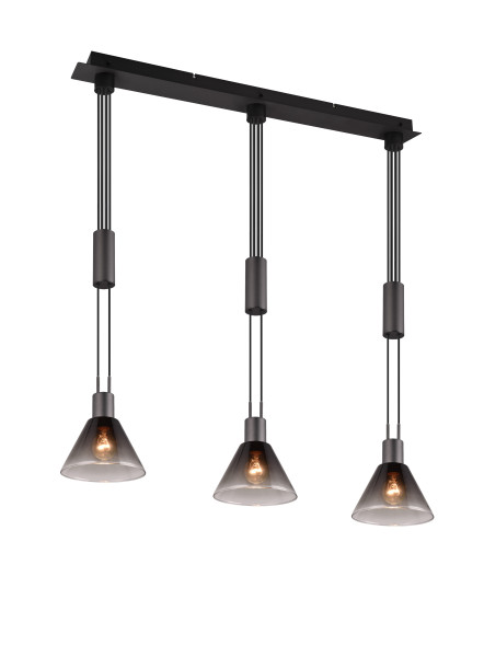 Pendelleuchte STANLEY in schwarz aus Materialmix