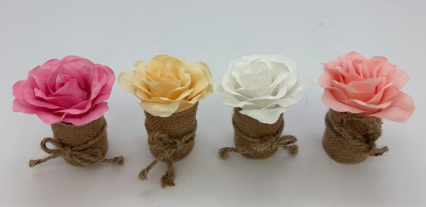 Kunstpflanze ROSE in mehrfarbig aus Materialmix