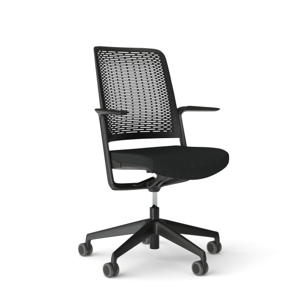 Drehstuhl Withme in schwarz aus Stoff