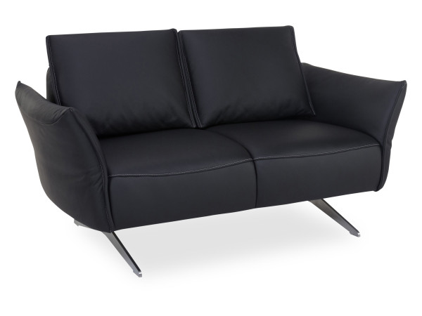 Sofa 2 Sitzer KOINOR VINETO in nero aus Leder