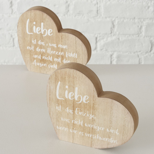 Aufsteller LIEBE in beige aus MDF