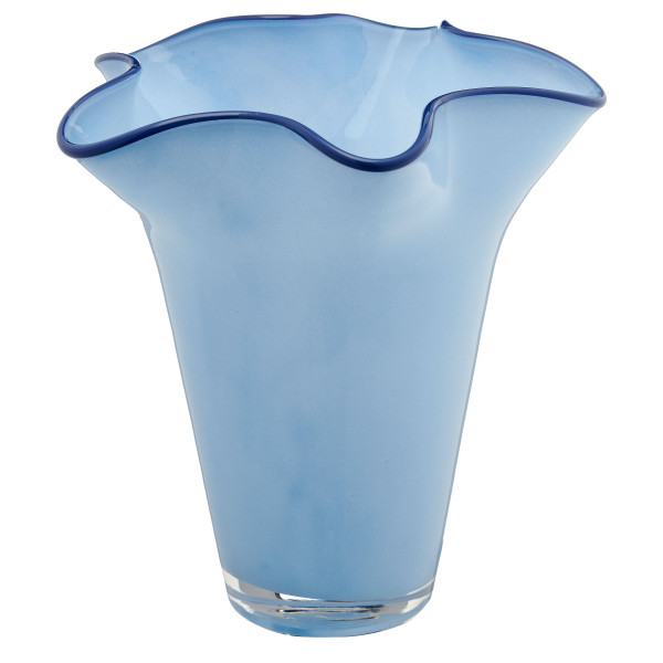 Vase CONSTRUCT in hellblau aus Glas