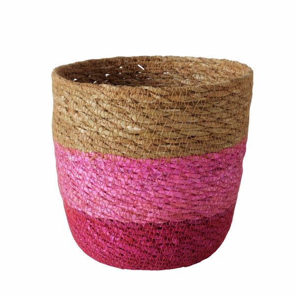 Korb ROSALY in rosa aus Seegras