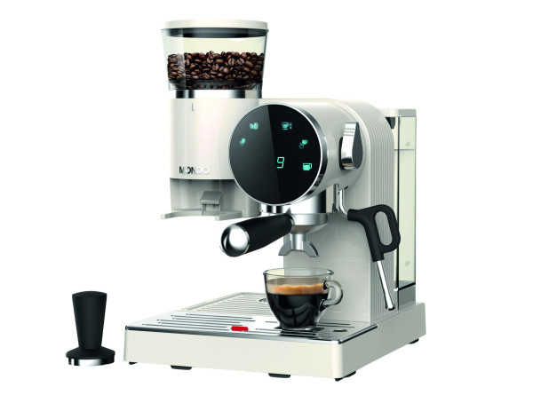 Siebträgermaschine in creme