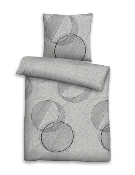Bettwäsche Flanell in grau aus Baumwolle