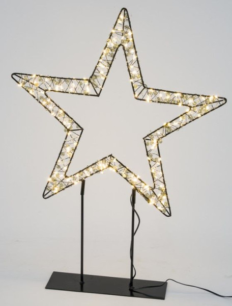 Weihnachtsstern LED auf Ständer in schwarz aus Metall