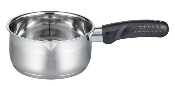 Stielkasserolle ELO TURMALIN in silberfarben aus Edelstahl