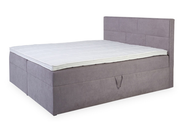 Boxbett KIAM in hellgrau aus Stoff